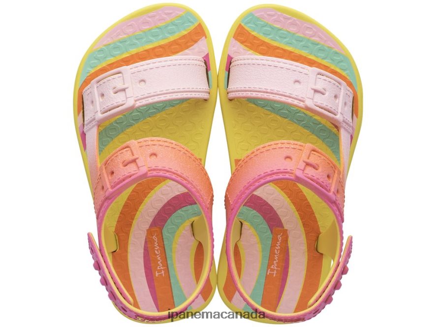 Babies B Playtime Buckle Ipanema Yellow Pink Footwear JX0T4N371