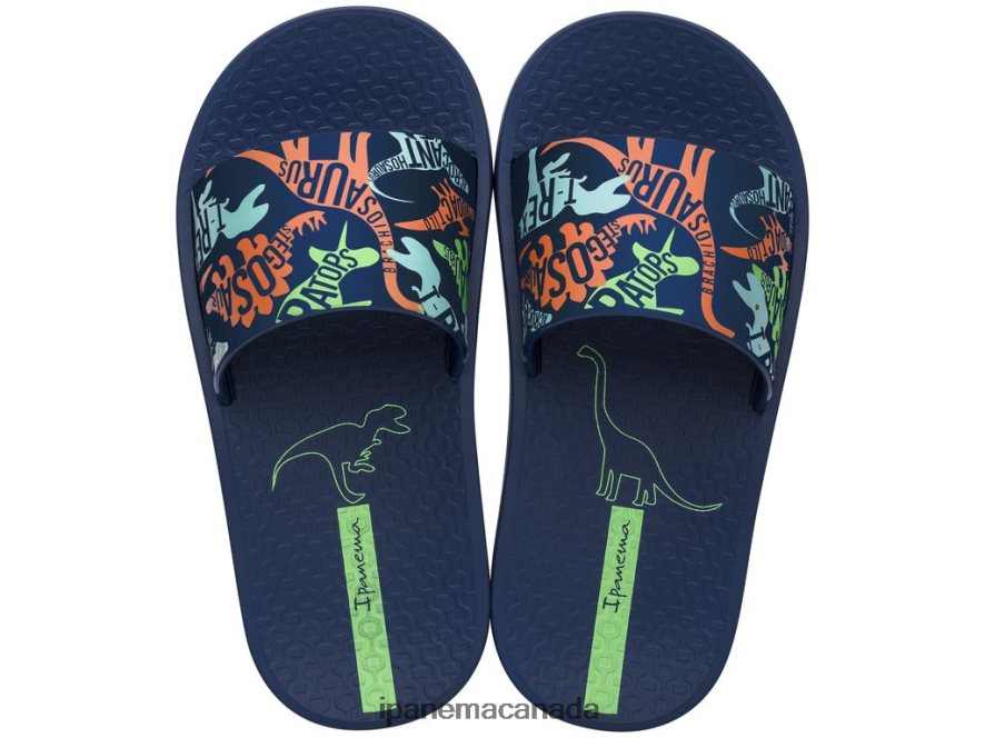 Kids K Urban Slide Ipanema Navy Dinosaur Footwear JX0T4N390