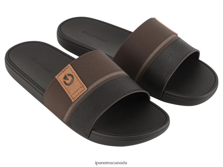 Men Dakar Slide Ipanema Brown Stripe Footwear JX0T4N463