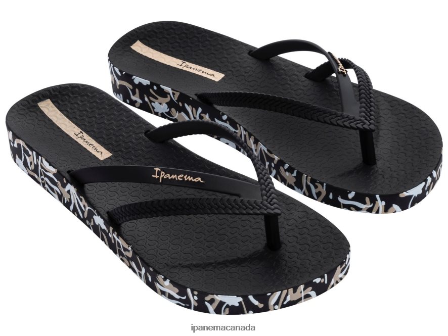 Women Bossa Soft Ipanema Black Print Footwear JX0T4N5