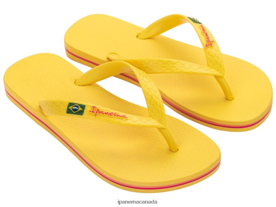 Women Classic Flag Brazil Ipanema Yellow Footwear JX0T4N4