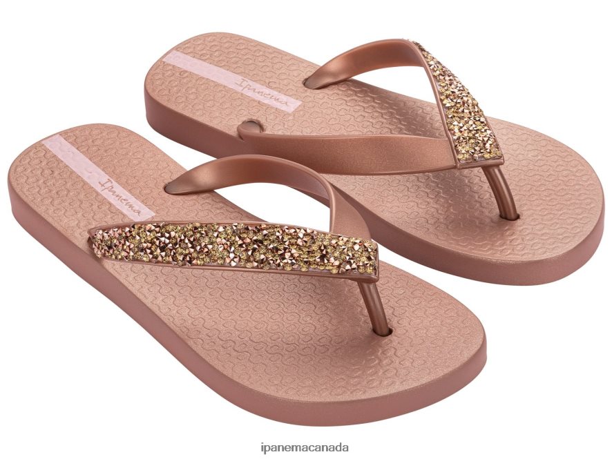 Women Glam Special Ipanema Rose Gold Crystal Footwear JX0T4N107