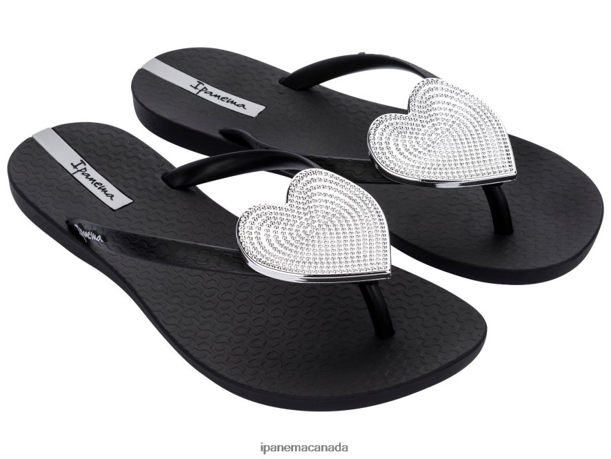 Women Maxi Heart Ipanema Silver Black Dot Footwear JX0T4N209